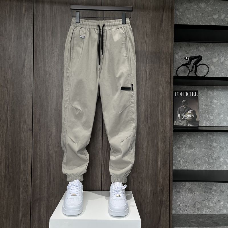 Pantaloni cargo larghi all-in-one da uomo con elastico in vita, pantaloni da tuta elasticizzati_voghion.com