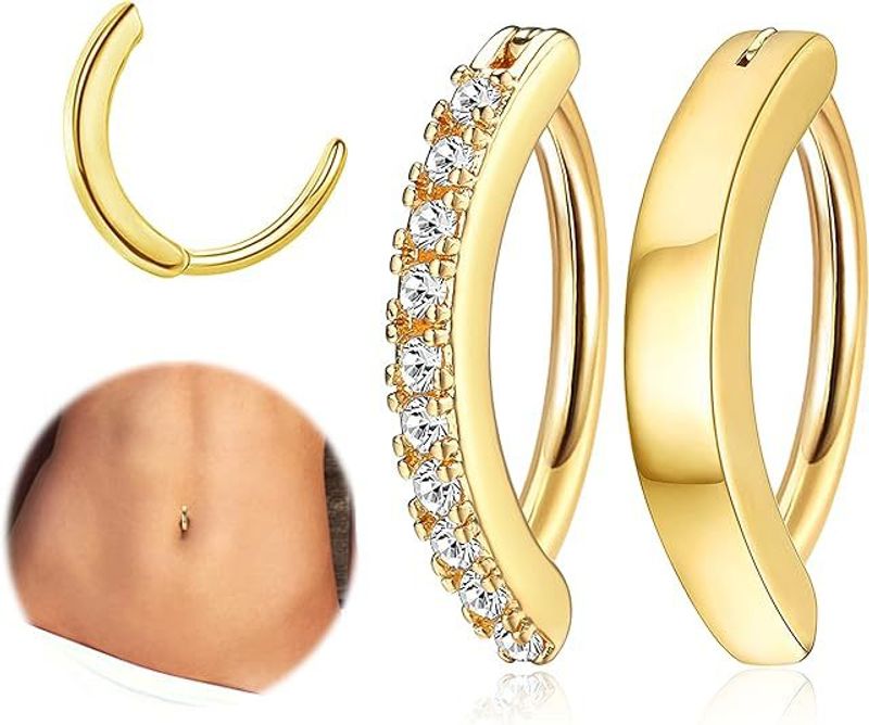 2025 Fashion Simple Smooth Jewelry New Trend Piercing Belly Button Accessories_voghion.com