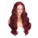Synthetische clip-in nieuwe pruik dames 13*4 kantpruik wijnrood grote golf lang krullend kantpruik_voghion.com