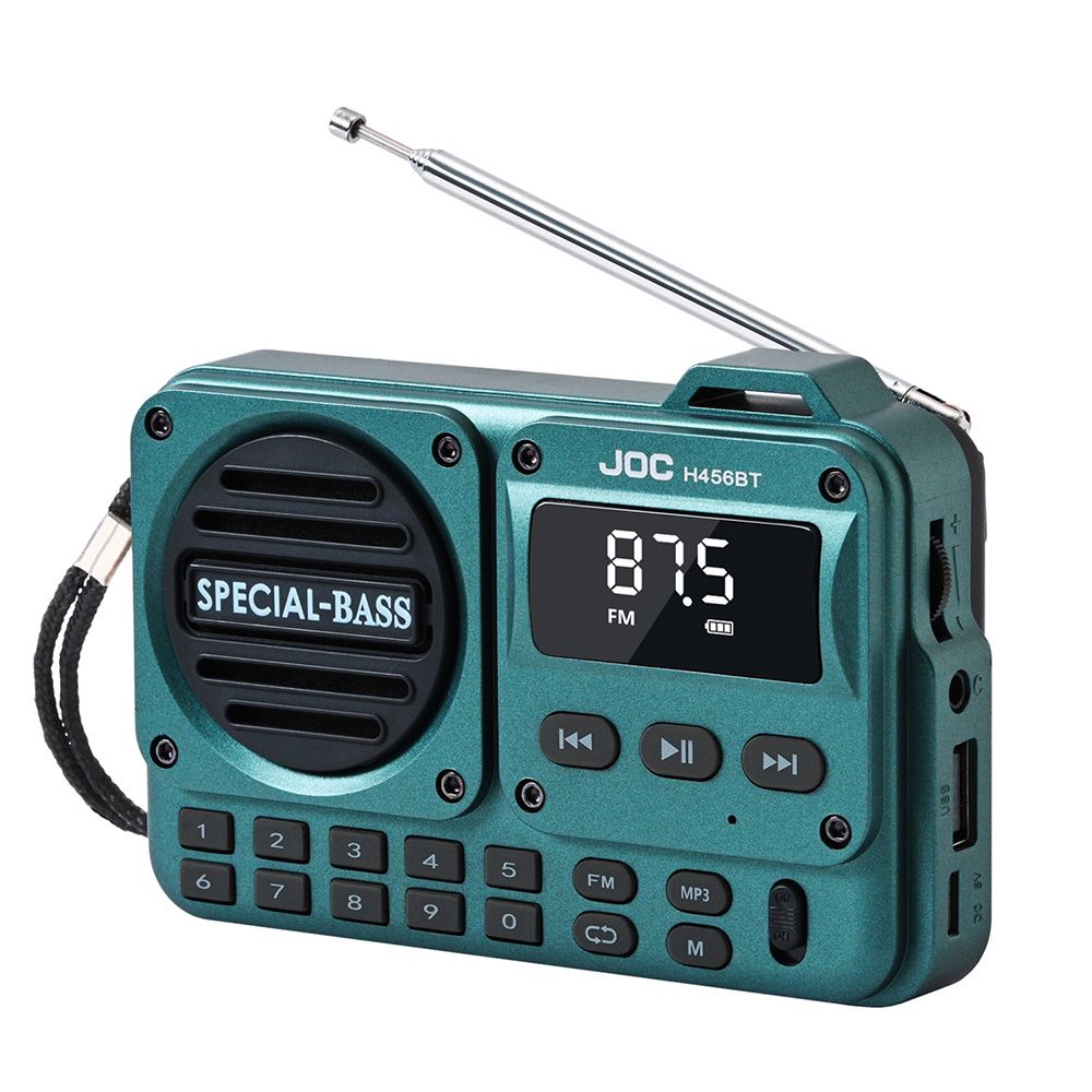 Caixa de som portátil sem fio Bluetooth com rádio, subwoofer externo, alto-falante compatível com cartão TF, USB, reprodução de FM_voghion.com