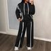 Trendy Striped Hoodie & Jogger Set – Fall-Ready Lounge Wear With Adjustable Drawstring (S-XL) – Soft Polyester For Streetwear Vibes_voghion.com