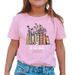 Mädchen-T-Shirt mit langem Pflanzendruckmuster und Rundhalsausschnitt, kurzärmelig, für lässige und modische Sommerkleidung für Kinder_voghion.com