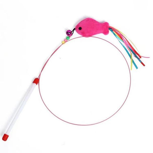 Fish Interactive Self-Entertainment Toy High Toughness Steel Wire Cat Teaser Wand_voghion.com