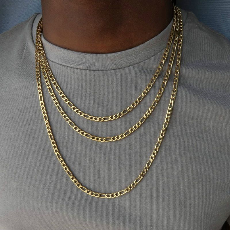 Collana lunga da uomo, semplice, di lusso, impilabile, con catena cubana hip-hop, in oro._voghion.com