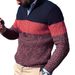 Abbigliamento da uomo Maglione casual da uomo con scollo a V e cerniera - Pullover a blocchi di colore per autunno e inverno (giallo, rosso, grigio) - Vestibilità comoda, lavabile in lavatrice_voghion.com