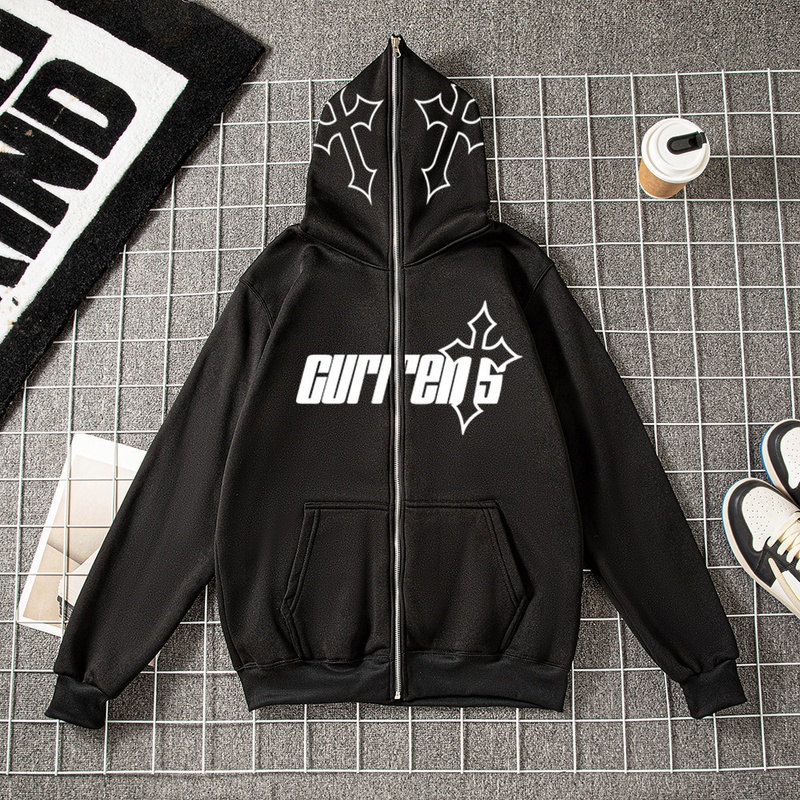 Men's Clothing style full zipper sweatshirt Y2K retro personality cardigan sweatshirt men and women spring and autumn new hoodie jacket_voghion.com