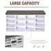HOMCOM Multi-Storage Shoe Rack 14 Compartments Cushion Moving Shelves Home White_voghion.com