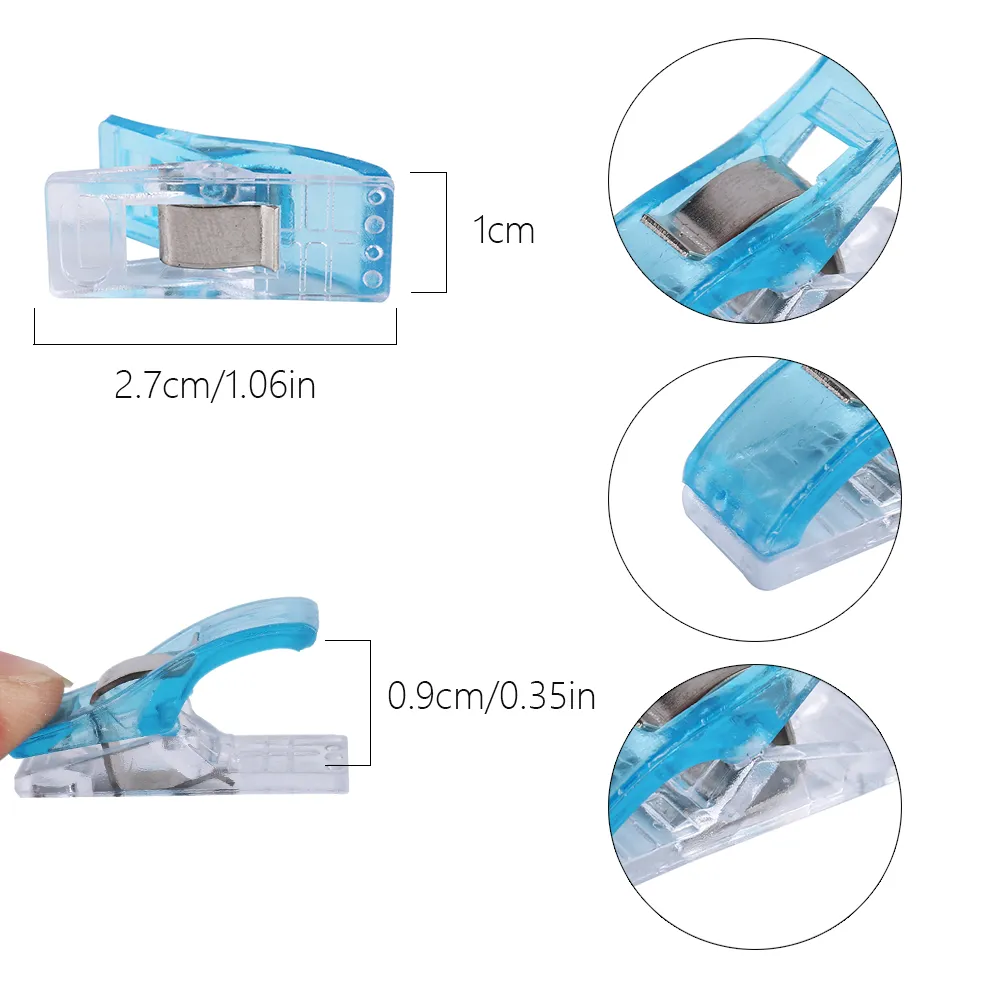 30 gab. Daudzfunkcionālas šūšanas saspraudes Krāsainas plastmasas Amatniecības stepēšana Patchwork Adīšana Drošības skavas Audums Papīrs DIY Aksesuāri_voghion.com