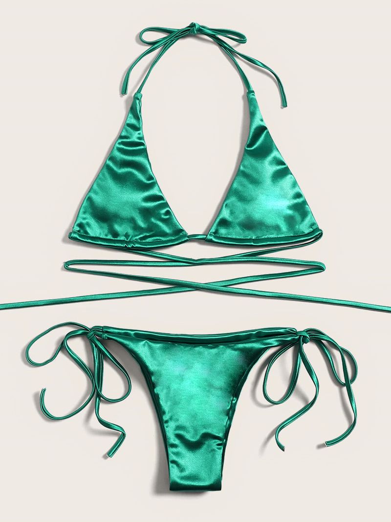 Bikini, sexy Badeanzug, sexy Badeanzug, Damen-Träger-Badeanzug, einfarbiger Bikini_voghion.com