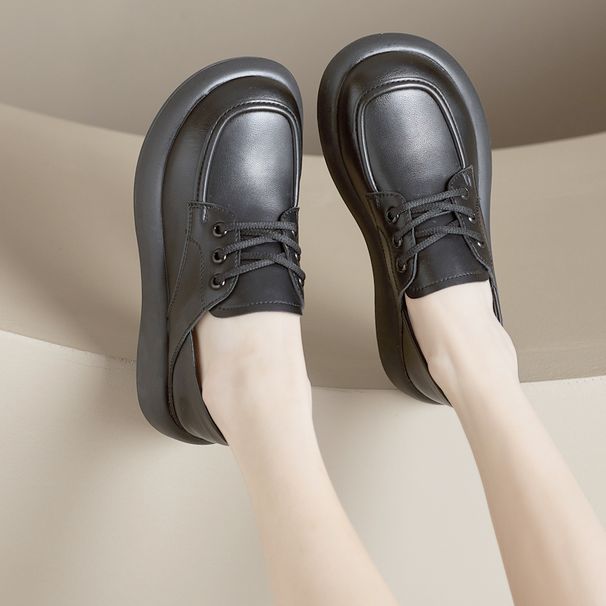 Lace Up Casual Spring British Style Loafers_voghion.com