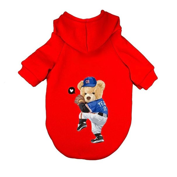 Felpa con cappuccio autunno e inverno con stampa di orsi dei cartoni animati Pet Trend, nuova felpa con cappuccio calda in seta di latte per gatti/cani_voghion.com