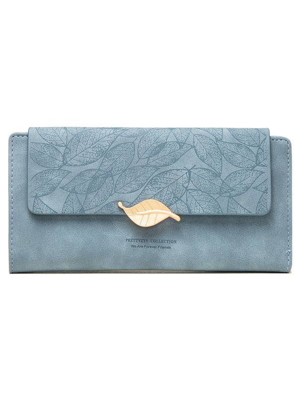 Purse female niche design retro simple long mobile phone bag frosted leaf women's purse 2023 new trend all-matching_voghion.com