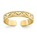 14K Small X And Hearts Adjustable Toe Ring_voghion.com