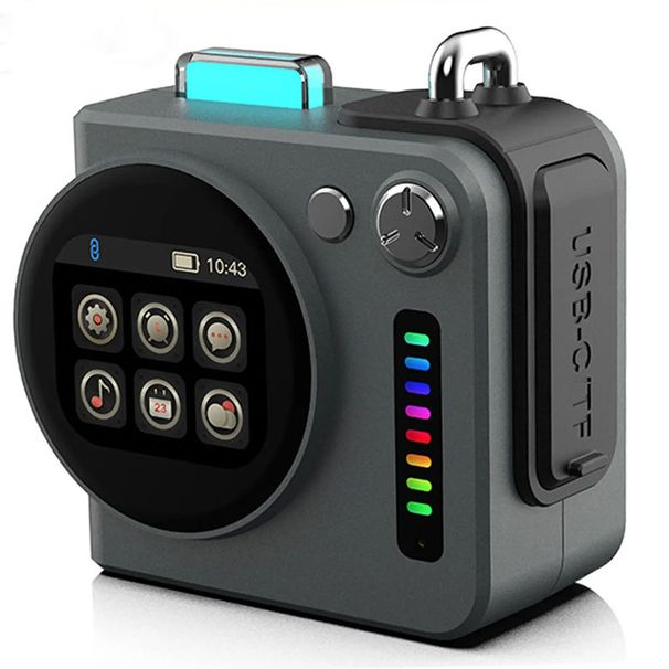 Mini altoparlante Bluetooth classico retrò con schermo intelligente Hi-Fi, lettore musicale con scheda TF, soundbar, luce ambientale RGB, allarme_voghion.com