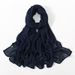 Women's Scarves Solid Wide Soft Brimmed Double Stitch Rayon Thin Shawl_voghion.com