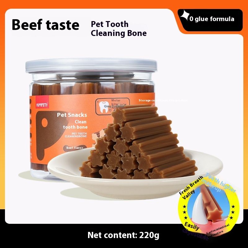 Bâtonnets de nettoyage des os pour dents de broyage de la bouche des animaux de compagnie, collations pour chiens résistantes aux morsures et à l'usure, 220 g en conserve_voghion.com