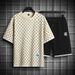 Herretøj Sportshorts Fuldt print Enkelt afslappet Alsidigt jakkesæt i to dele_voghion.com