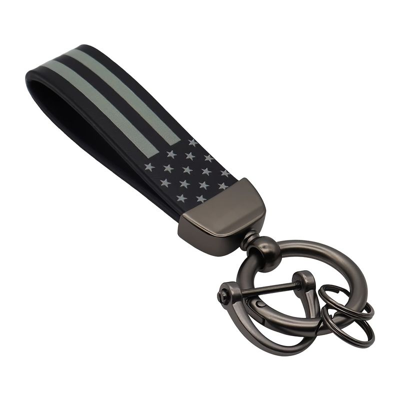 The Zinc Alloy Ring Of The American Flag Car Keychain Is Suitable For Trucks, Jeeps, And Men's Car Accessories_voghion.com