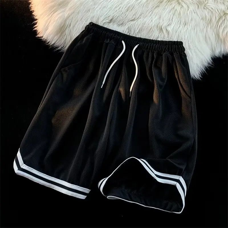 Casual Männer Kurze Hosen INS Trendy Marke Einfarbig Einfache Kontrast Farbe Spleißen Lose Gerade Rohr Sensation Fünf Teile Sp_voghion.com