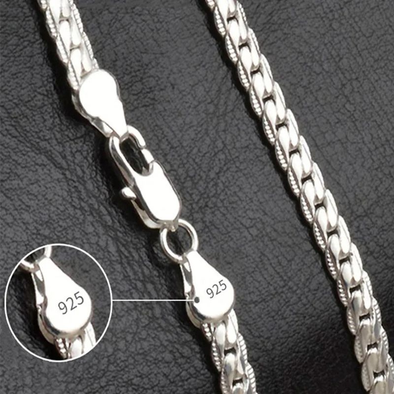 Collana nobile di design del marchio Sier da 20-60 cm in argento sterling per donna uomo moda gioielli di fidanzamento di nozze_voghion.com