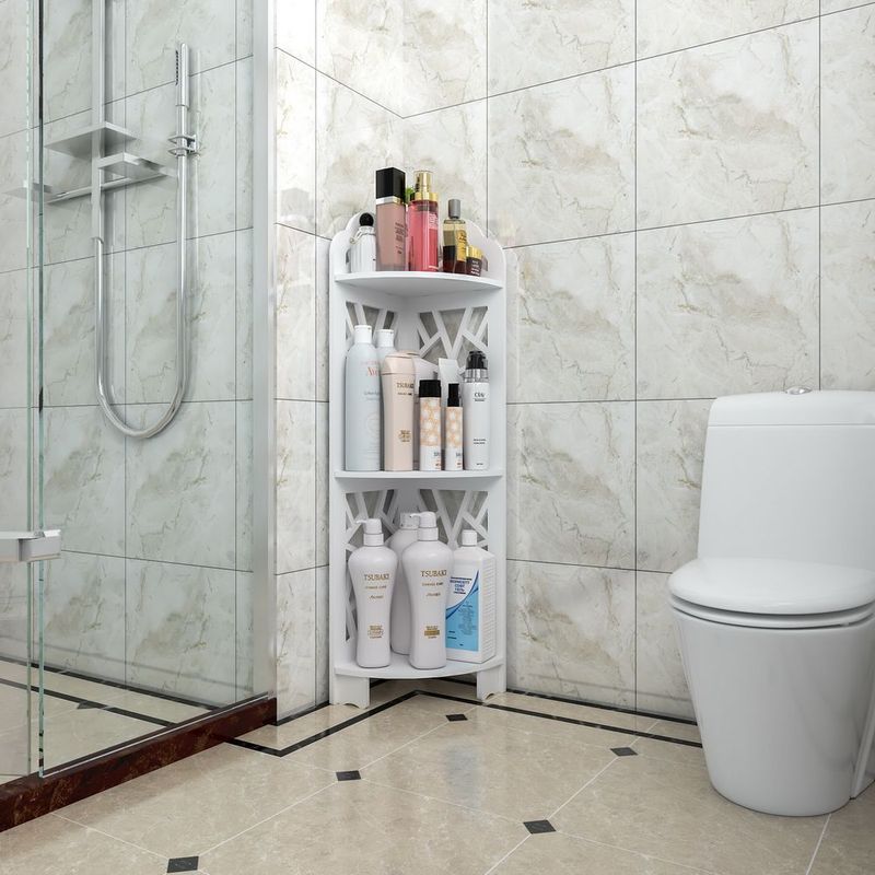 Free Shipping 3 Tier Corner Shower Shelf Waterproof For Bathroom Storage YJ_voghion.com