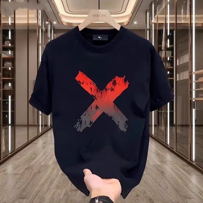 T-shirt d'été en coton à col rond, ample, décontracté, style américain, tendance, unisexe, manches courtes_voghion.com