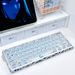 Shimmer Glacier White PC Transparent Keycaps Pad Printing Original Factory Compatible With Wooting Meijia Shimaiko_voghion.com