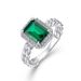 Geometric Cultivated Emerald Light Luxury Ring Female S925 Full Inlaid Colored Gem Twist Finger Ring Retro_voghion.com