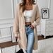 Oversized Longline Cardigan With Pockets – Relaxed V-Neck Open Front Knit Coat (Beige, Black, Brown, 0XL-3XL)_voghion.com