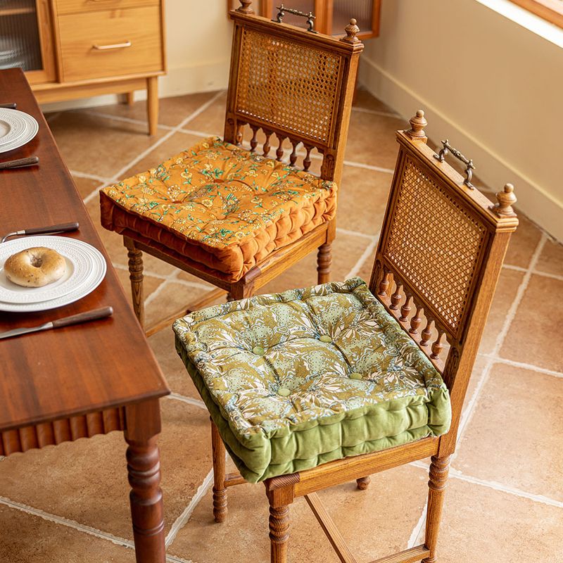 Modern geometrisch zitkussen - verdikt PP-katoenen stoelkussen voor in de eetkamer (40x40 cm, antislipbasis, abstract ontwerp, groen/irispatroon)_voghion.com