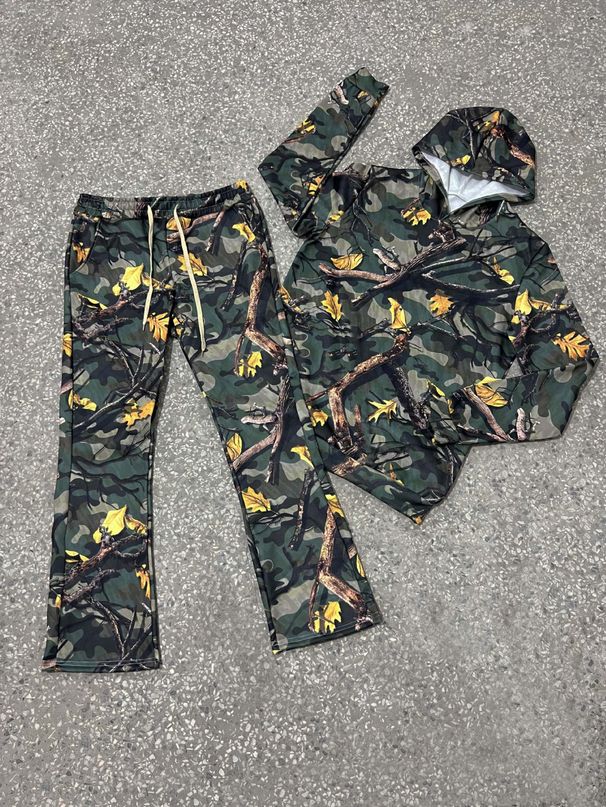 Men's Clothing Fashion Hooded Sweatshirt Suit Camouflage Full Body Printing_voghion.com