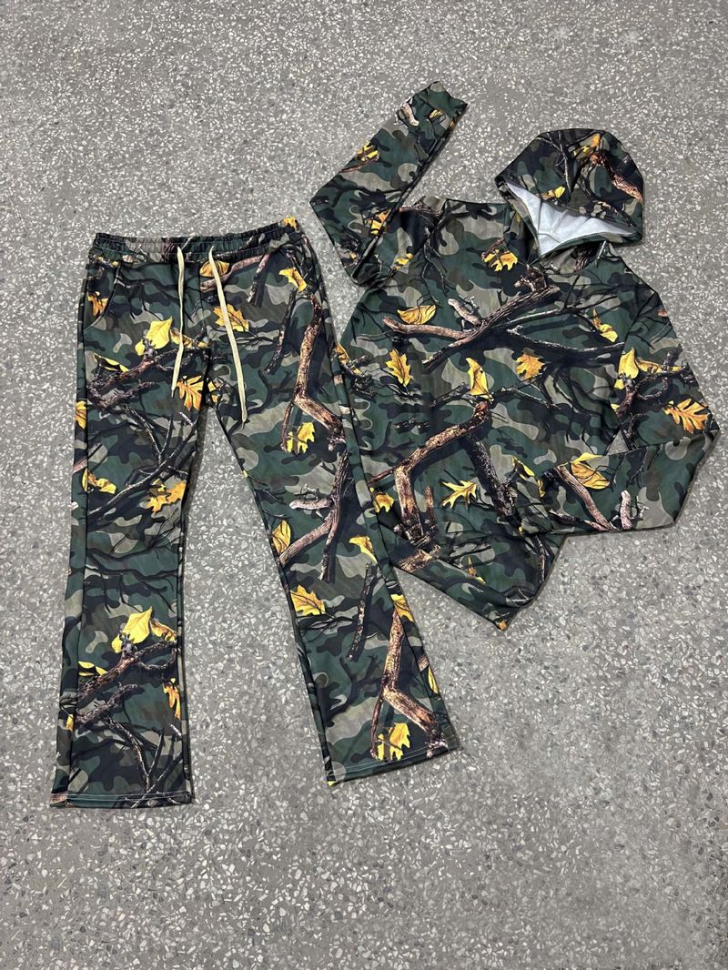 Herrenbekleidung Mode Kapuzenpullover Anzug Camouflage Ganzkörperdruck_voghion.com