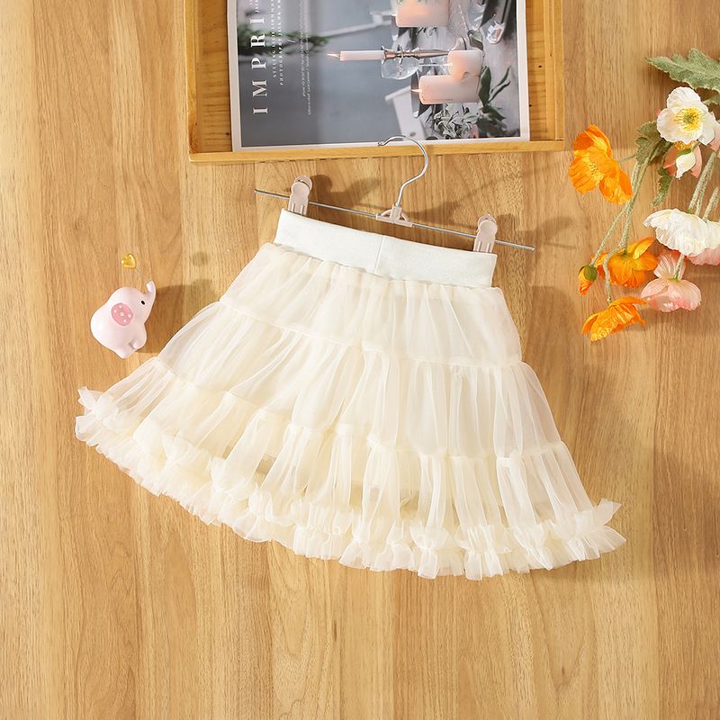 Saia de bebê nova de verão para meninas, saia de malha com alças, plissada, cor sólida, saia princesa doce, saia, toda a praia, vento, apropriação profissional_voghion.com