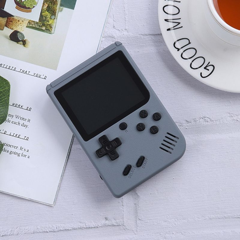 MK500 3.0 inch Macaron Mini Retro Classic Handheld Game Console for Kids Built-in 500 Games, Support AV Output(Grey)_voghion.com