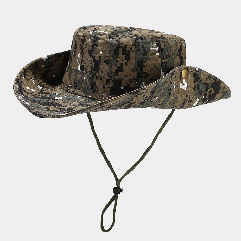 Spring summer outdoor jungle adventure sports mountaineering fishing hat camouflage bucket hat sun hat_voghion.com