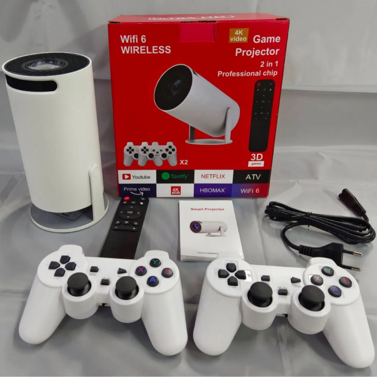 Android Smart Game Console Projector, Smart WIFI4K High-definition Movie Projector. It Comes With Over 2,000 Games For You To Play_voghion.com