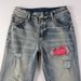 Suitable For All Seasons Men's Light Blue Patchwork Denim Pants With Stretch Fit And Small Cuffs_voghion.com