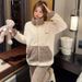 Coral fleece sleepwear for women, auumn and winer, size, plus 200 pounds, hick zipper, can be worn as an ouerwear_voghion.com