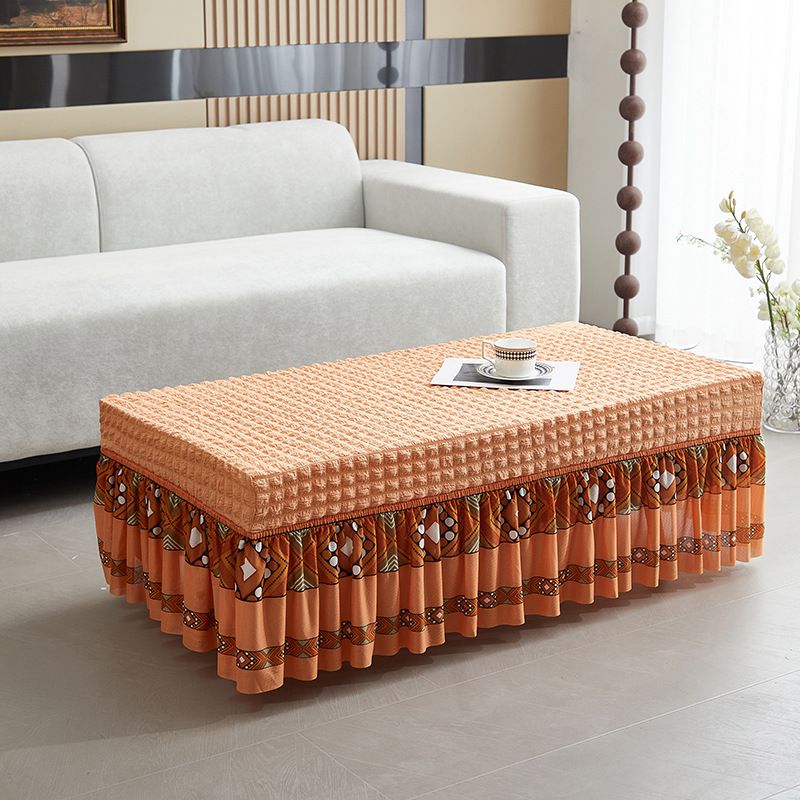 Elastische Tischdecke mit Luftpolstersaum – dehnbare rechteckige Tischdecke für Kaffee- und Esstische, moderner, einfarbiger, staubdichter Schutz_voghion.com