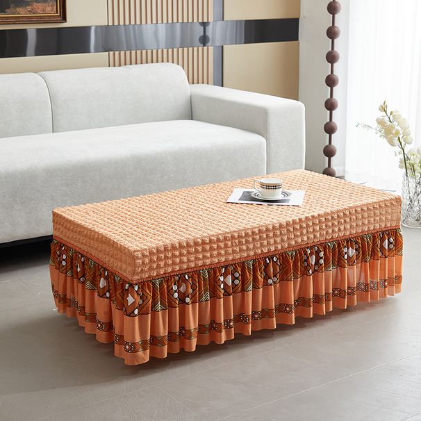 Elastische Tischdecke mit Luftpolstersaum – dehnbare rechteckige Tischdecke für Kaffee- und Esstische, moderner, einfarbiger, staubdichter Schutz_voghion.com