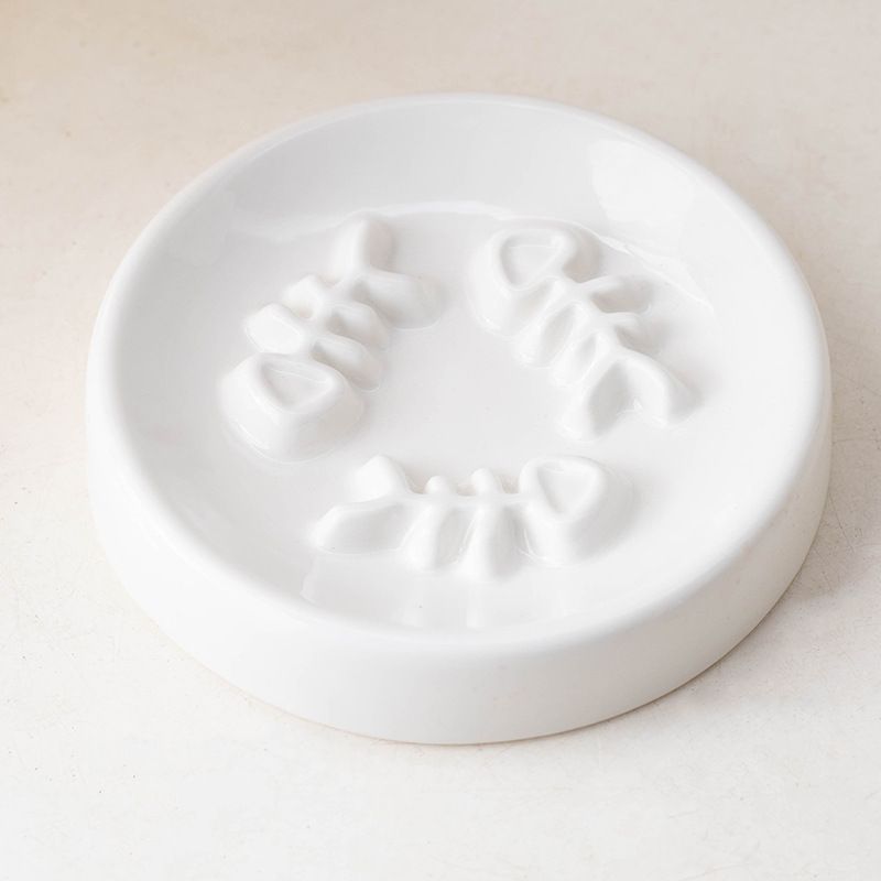Ceramic Pet Neck Protection Anti-Choking Slow Feeder Cat Bowl Dog Food Dish_voghion.com