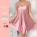 Silk Loose Comfortable See-through Sexy Plus Size Erotic Nightdress Backless Camisole Dress_voghion.com