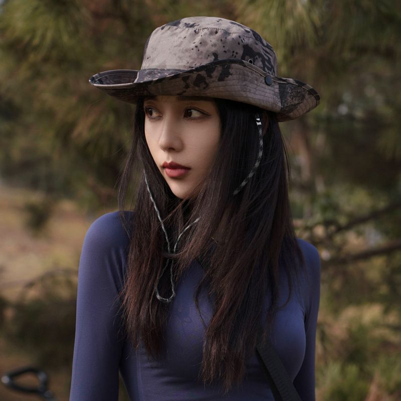Cappello da campeggio estivo da donna - Cappello da pesca a tesa piccola in stile montagna con protezione solare UPF 50+ e design pieghevole. Cappello da pescatore per esterni._voghion.com