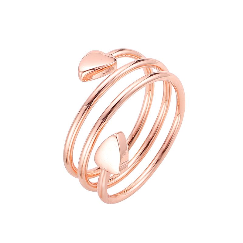 Heart-shaped Red Copper Magnetic Negative Ion Energy Couple Ring_voghion.com