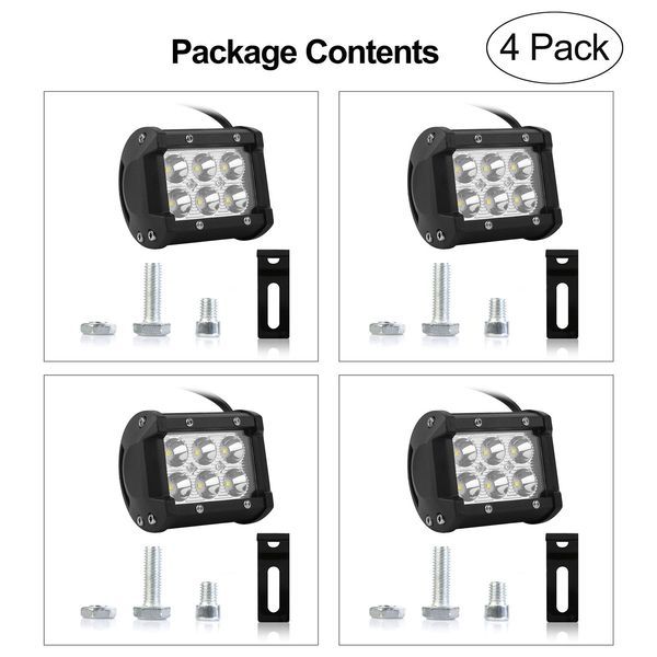 4 PCS 4in 18W Dual Row LED Spot Light Pod Cube Light_voghion.com