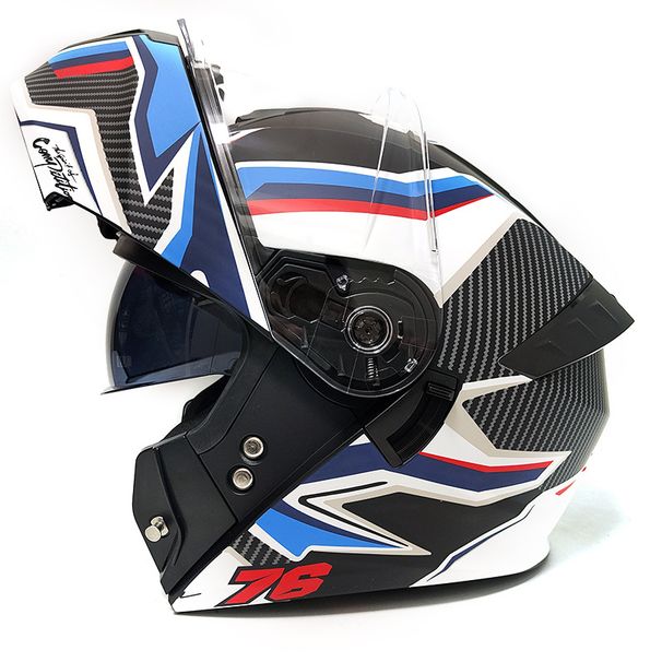 Yeni Ulusal Standart 3C/Nokta Sertifikalı Motosiklet Kaskı Dört Mevsim Çift Aynalı Katlanır Kask Dört Mevsim Bluetooth Tam Kask_voghion.com