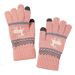 Kerstsok Extra fleece Kerst Hert jacquard gebreide warme touchscreen handschoenen met vinger voor buitengebruik_voghion.com