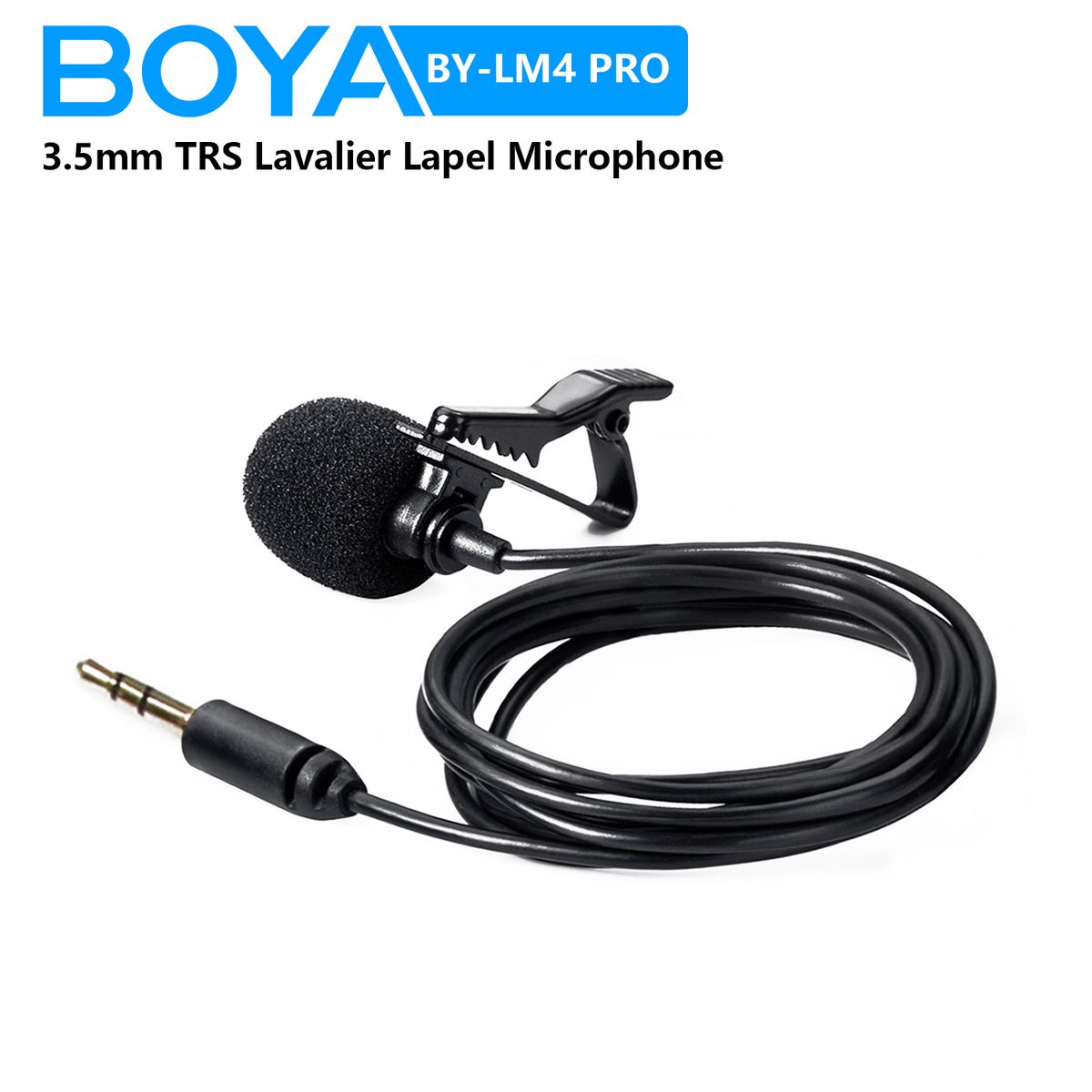 Microfono Lavalier a bavero BOYA BY-LM4 da 3,5 mm TRS per fotocamere DSLR BY-WM4 PRO/WM8 PRO Smartphone Vlog Registrazione in diretta_voghion.com
