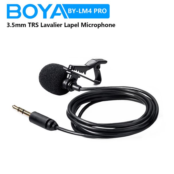 Microfono Lavalier a bavero BOYA BY-LM4 da 3,5 mm TRS per fotocamere DSLR BY-WM4 PRO/WM8 PRO Smartphone Vlog Registrazione in diretta_voghion.com