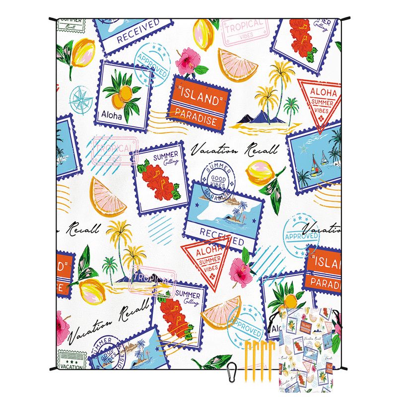 Swimming Towels Fruit Cartoon Printing Outdoor Moisture Proof Portable Non Sand Waterproof Outdoor Camping Seaside Mat_voghion.com